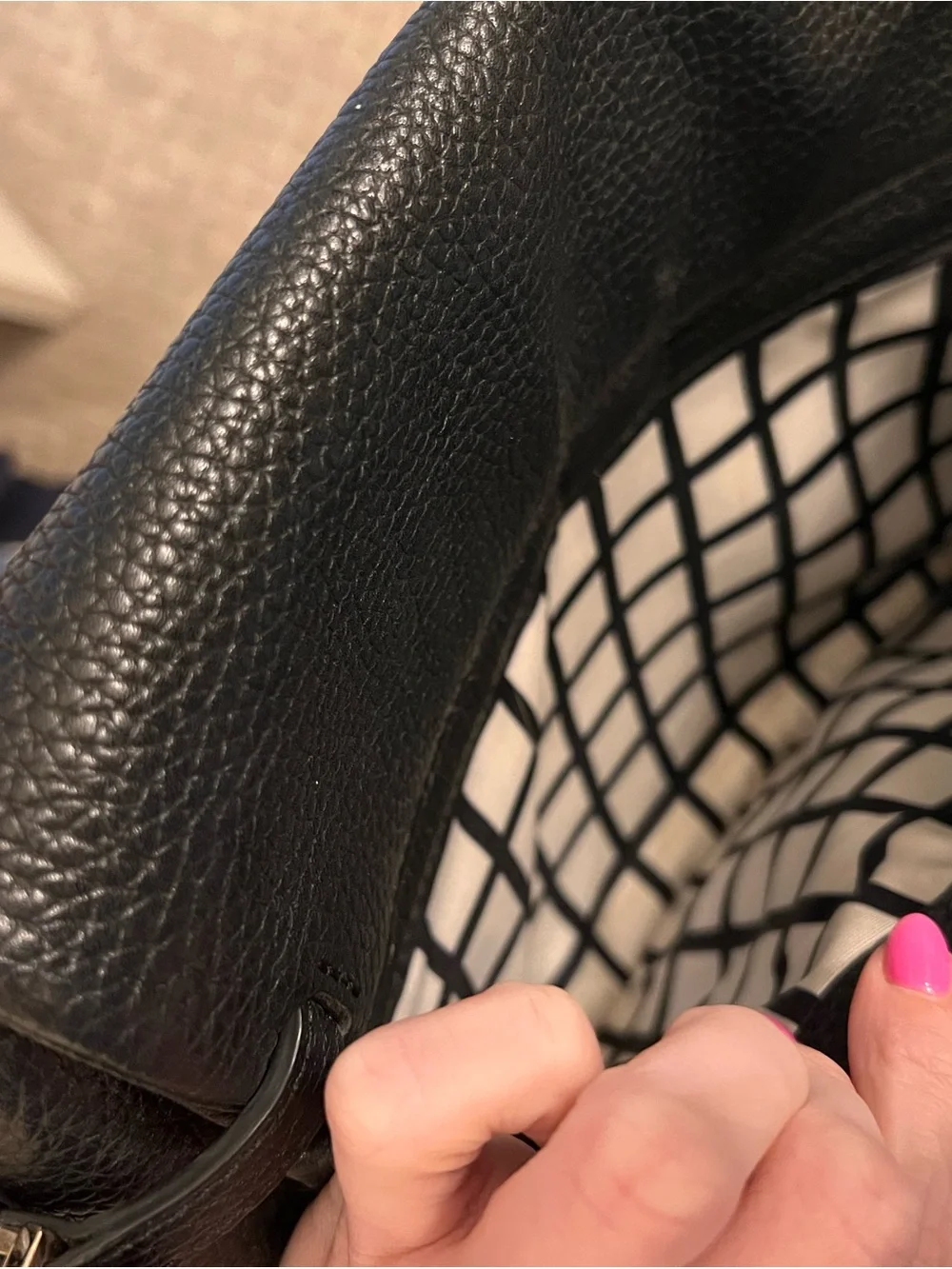 kate spade Black Pebbled Leather Flap Shoulder Bag with Gold Logo